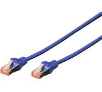 Digitus DK-1644-050/B RJ45 Câble réseau, câble patch CAT 6 S/FTP 5.00 m bleu sans halogène, torsadé par paire, avec cliquet