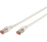 Digitus DK-1644-050/WH RJ45 Câble réseau, câble patch CAT 6 S/FTP 5.00 m blanc ignifuge, feuille de blindage, blindage par tresse, blindé, sans halogène, rond,