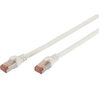 Digitus DK-1644-050/WH RJ45 Câble réseau, câble patch CAT 6 S/FTP 5.00 m blanc ignifuge, feuille de blindage, blindage par tresse