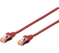 Digitus DK-1644-100/R RJ45 Câble réseau, câble patch CAT 6 S/FTP 10.00 m rouge sans halogène, torsadé par paire, avec cliquet dencastrement, ignifuge 1 pc(s)