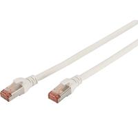 Digitus DK-1644-100/WH RJ45 Câble réseau, câble patch CAT 6 S/FTP 10.00 m blanc ignifuge, feuille de blindage, blindage par
