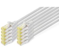 DIGITUS Câble LAN Cat 6A - 0,25m - 10 pièces - RJ45 Câble réseau - S/FTP Blindé - Compatible Cat-6 & Cat-7 - Gris
