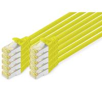 DIGITUS Câble LAN Cat 6A - 1m - 10 pièces - RJ45 Câble réseau - S/FTP Blindé - Compatible Cat-6 & Cat-7 - Jaune