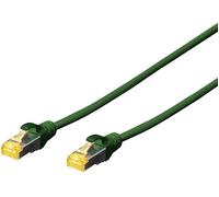 Digitus DK-1644-A-020/G RJ45 Câble réseau, câble patch CAT 6a S/FTP 2.00 m vert sans halogène, torsadé par paire, avec cliquet