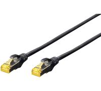 Digitus DK-1644-A-030/BL RJ45 Câble réseau, câble patch CAT 6a S/FTP 3.00 m noir sans halogène, torsadé par paire, avec cliquet dencastrement, ignifuge 1 pc(s)
