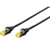 Digitus DK-1644-A-050/BL RJ45 Câble réseau, câble patch CAT 6a S/FTP 5.00 m noir sans halogène, torsadé par paire, avec cliquet