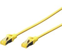Digitus DK-1644-A-050/Y RJ45 Câble réseau, câble patch CAT 6a S/FTP 5.00 m jaune sans halogène, torsadé par paire, avec cliquet dencastrement, ignifuge 1 pc(s)