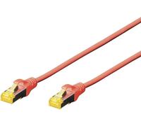 Digitus DK-1644-A-100/R RJ45 Câble réseau, câble patch CAT 6a S/FTP 10.00 m rouge sans halogène, torsadé par paire, avec cliquet dencastrement, ignifuge 1 pc(s)