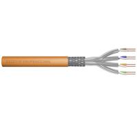DIGITUS 50 m Cat 7 Câble réseau - S-FTP (PiMF) Simplex - BauPVO Dca - LSZH Sans halogène - 1200 MHz Cuivre AWG 23/1 - Compatible PoE+ - Câble LAN Câble de pose Ethernet - Orange
