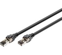 Digitus DK-1843-010 RJ45 Câble réseau, câble patch CAT 8.1 S/FTP 1 m noir code couleur, blindé, multifilaire, avec manchon de protection contre les pliages 1