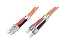 DIGITUS DK-2531-01 - Câble À Fibre Optique OM2 - 1 m - LC à ST - Câble Fibre Optique Duplex - 1 Gbit/s - MM Multimode LAN - Type De Fibre : 50/125 - Orange