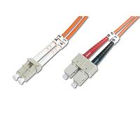 DIGITUS DK-2532-02 - Câble À Fibre Optique OM2 - 2 m - LC à SC - Câble Fibre Optique Duplex - 1 Gbit/s - MM Multimode LAN - Type De Fibre : 50/125 - Orange