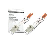 DIGITUS DK-2533-01 - Câble À Fibre Optique OM2 - 1 m - LC à LC - Câble Fibre Optique Duplex - 1 Gbit/s - MM Multimode LAN - Type De Fibre : 50/125 - Orange