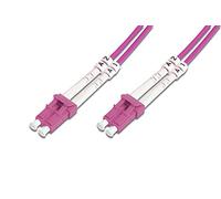 DIGITUS DK-2533-07-4 - Câble À Fibre Optique OM4 - 7 m - LC à LC - Câble Fibre Optique Duplex - 1/10/40/100 Gbit/s - MM Multimode LAN - Type De Fibre : 50/125 - Violet