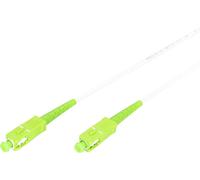 DIGITUS Câble à fibre optique OS2-1 m - SC/APC vers SC/APC - Blindé - Câble fibre optique simplex - Câble LAN fibre optique monomode SM - Type de fibre : 9/125 µ - Blanc