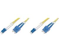 DIGITUS DK-2932-02 - Câble À Fibre Optique OS2 - 2 m - LC à SC - Câble Fibre Optique Duplex - 1/10 Gbit/s - SM Monomode LAN - Type De Fibre : 9/125 - Jaune (Yellow) (Lot de 2)