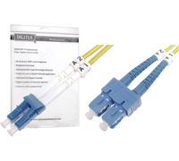 FO patch cord, duplex, LC to SC SM OS2 09/125 µ, 10 m