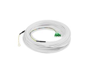 Digitus DK-3904LCA-50 : Câble FTTH Drop Monomode 4 Fibres G.657.A2 50m, 4x LC/APC, LSZH, Diamètre 4mm, Perte Insertion 0.3dB, Retour 60dB