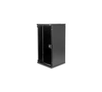 Digitus DN-10-12U-B : Boîtier Mural 10" 12U Acier Noir, Porte Verre, Profondeur 300mm, Charge Max. 30kg, Rails 254mm (10") Réglables