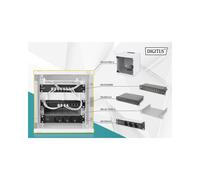 Digitus DN-10-SET-1 Pack Réseau 254mm (10") 6U avec Switch Gigabit 8 Ports, Patch Panel CAT 6, Tablette 1U, Multiprise 3 Prises, Gris IP20