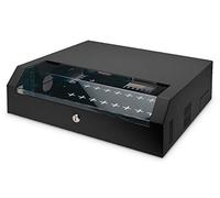 DIGITUS DN-19 04U-PB-B - Baie réseau 19 Pouces 3 UH + 2 UH - Série Soho - Montage Mural Horizontal en saillie - Compacte - Charge admissible 30 kg - Noir