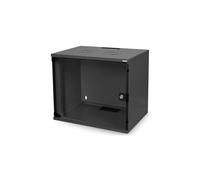 Digitus DN-19-07-U-S-SW : Boîtier Mural SOHO 7U 540x400mm, Porte Verre, IP20, Charge 60kg, Acier 1.5mm, Noir (RAL 9005), Livré non Monté