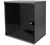 12U wall mounting cabinet, SOHO, unmounted 595x540x400 mm,full glass front door, black (RAL 9005)