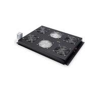 Digitus DN-19-FAN-4-SRV-B : Unité de Ventilation Toit 4 Ventilateurs Noire pour Armoire Serveur Unique, 435x505x65mm, Installation Plafond, Thermostat Réglable
