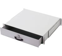 DIGITUS Tiroir pour armoires réseau et serveur - 19 pouces - 2U - fixation avant et arrière - profondeur réglable - porte-documents et support clavier - verrouillable - Gris
