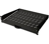 DIGITUS Étagère extensible - 19 pouces - 2UH - Fixation avant - Charge admissible 30 kg - Pour armoires réseaux & serveurs - À partir de 450 mm de profondeur - Noir