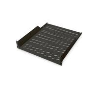 Digitus DN-19-TRAY-2-55-SW : Étagère fixe 19" 2U, profondeur 550mm, charge max. 25kg, pour armoire réseau, noir