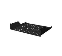 Digitus DN-19-TRAY-2-SW : Étagère fixe 19" 2U, 483 x 370 x 88 mm, charge max. 25 kg, pour armoire réseau, noir