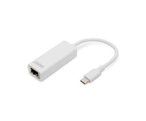 Digitus DN-3024 Adaptateur Ethernet Gigabit USB Type-C™ vers RJ45, USB 3.0, Chipset RTL8153, 1Gbps, câble 0.2m, Compatible Windows/Mac/Chrome