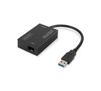Digitus DN-3026 Adaptateur Réseau SFP Gigabit USB 3.0 Chipset RTL8153, 1000 Mbps, Plug & Play, Compatible Windows/macOS/Chrome, 45x71x18mm