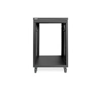 DIGITUS DN-48001 - Rack Audio - 19 Pouces - 16U - Rack d'équipement Universel - pour Accessoires Audio-vidéo - Non monté - Charge maximale 136 kg - avec roulettes - Noir