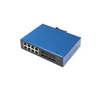 Digitus DN-651160 : Switch Industriel Gigabit L3 8 RJ45 + 4 SFP+ 10G, Redondance, QoS, VLAN, -40°C à 80°C, IP40, VRRP, Agrégation de Liens