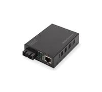 Digitus DN-82120-1 Convertisseur de médias Gigabit 1000Base-T vers SC Multimode 850nm, portée 500m, RJ45, Alimentation externe, 95x70x26mm