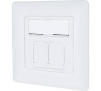 Digitus DN-9010/8-2 Prise réseau encastré insert avec plaque centrale et châssis CAT 6a blanc