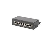Digitus DN-91608SD Panneau de Brassage Desktop CAT 6 Classe E Blindé 8 Ports RJ-45 Boîtier Métallique Noir
