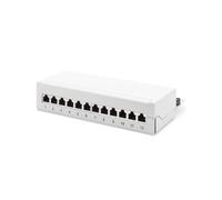 Digitus DN-91612SD-EA-G : Panneau de brassage desktop CAT 6A Classe EA blindé, 12 ports RJ45, acier, AWG 26/22, gris