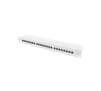 Digitus DN-91624S-EA Panneau de Brassage CAT 6A 24 Ports Gigabit Ethernet 1U Montage Rack Réglettes LSA Blindé, Acier Galvanisé 1.5mm