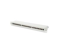 Digitus DN-91624S : Panneau de brassage CAT 6, 24 ports RJ45 blindés, 1U 19", Connectique LSA, Classe E jusqu'à 250MHz, compatible PoE+/PoE