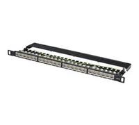 DIGITUS DN-91624S-SL-SH - Tableau de connexions - CAT 6 - STP - RJ-45 X 24 - noir, RAL 9005 - 0.5U - 19" Noir, RAL 9005 G
