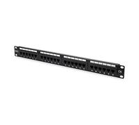 DIGITUS DN-91624U - Tableau de connexions - montable sur rack - CAT 6 - RJ-45 X 24 - noir, RAL 9005 - 1U - 19
