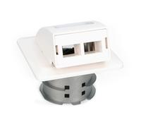 DIGITUS DN-93201 - FTTH - Boîte de jonction en fibre optique - 2 ports - Pour adaptateur SC ou LC - Prise réseau encastrée - FTTB FTTx - Blanc