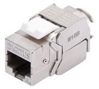 DIGITUS Keystone Module Cat-6A Blindé - 24 pièces - RJ45 Femelle - 500 MHz 10GBase-T - AWG 26-22 - Design Possible - avec Serre-câble - Montage sans Outils
