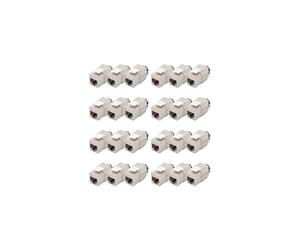 Digitus DN-93617-24 : Pack de 24 Modules Keystone CAT 6A Blindés avec Gestionnaire de Câbles Intelligent, Bornes LSA, Compatible PoE, Argent