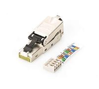 DIGITUS DN-93631 - Connecteur réseau Cat 6A - 1 pièce - Blindé 360° - Connecteur de terrain RJ45 Cat6A - Montage sans outil - 500 MHz - 10GBase-T - 10 Gbit/s - AWG 27/7 à AWG 22/0