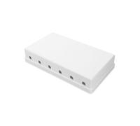Digitus DN-93705 : Boîtier de Point de Consolidation pour 6 Modules Keystone, Plastique Blanc 170x110x40mm, Montage Bureau/Plafond, Compatible Modules Keystone Digitus