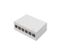 Digitus DN-93716 Panneau de Brassage Bureau Blindé 6 Ports Acier Gris 112x44x86mm Montage Mural, Conforme ROHS/REACH, pour Applications SOHO